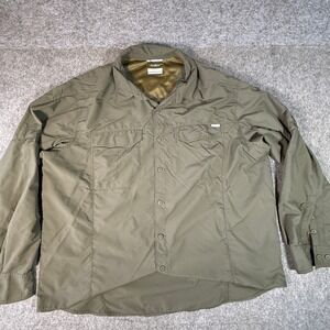 Columbia Shirt Mens 3X Green Omni-Shade Long Sleeve Vented Hiking Fishing